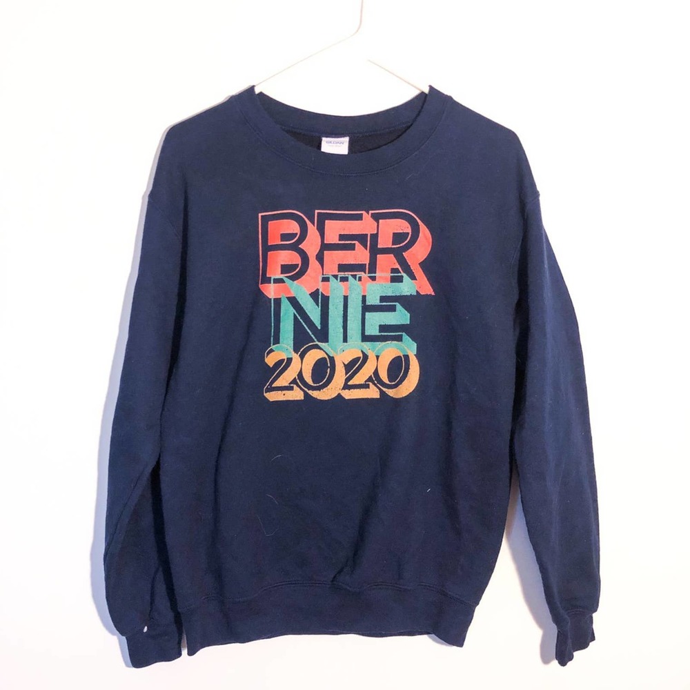 BERNIE 2020 CREWNECK SWEATSHIRT NAVY BLUE MEDIUM